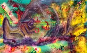Nashorn - Acrylgemälde von Alexandra Bergbauer